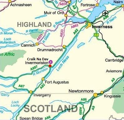Invermorison Accommodation | Directions | CRAIK NA DAV